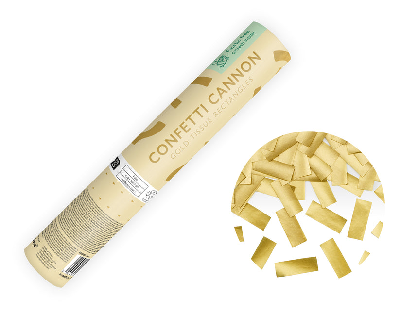 Cannone di coriandoli dorati da 20 cm