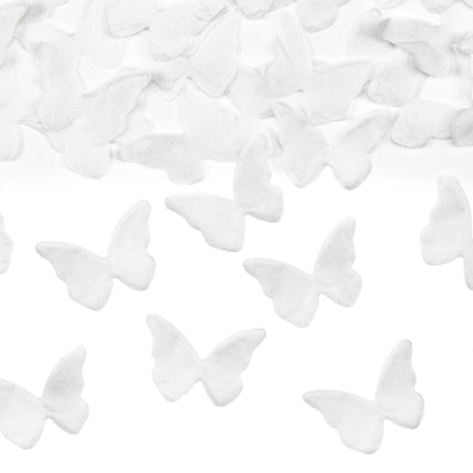 Cannone di coriandoli a farfalla bianco 20 cm