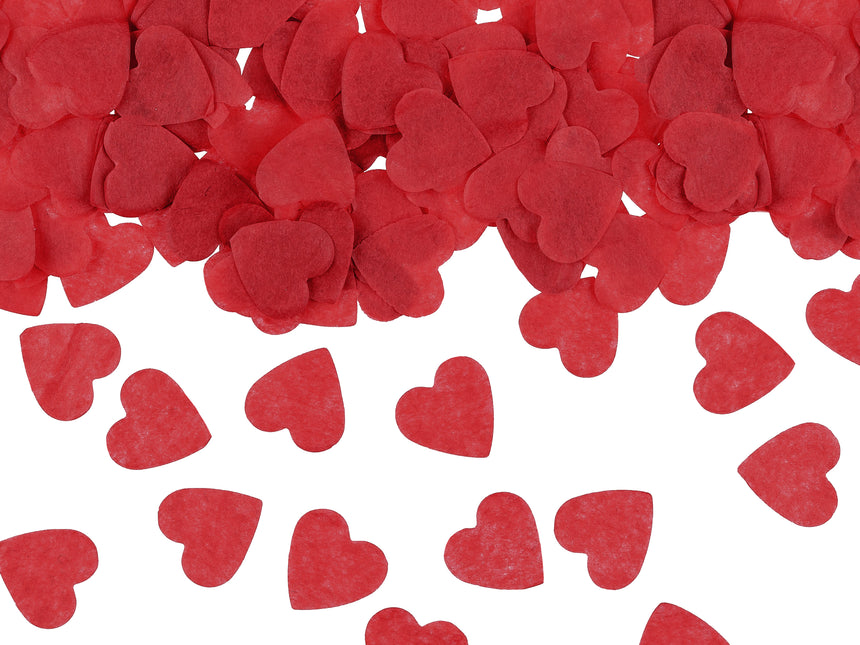 Cannone di coriandoli a cuore rosso 28 cm
