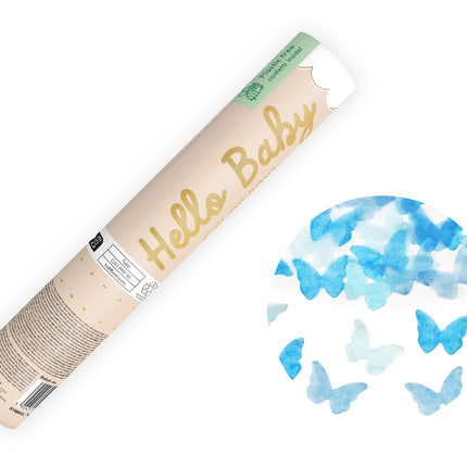 Farfalla Cannone Coriandoli Blu 20cm