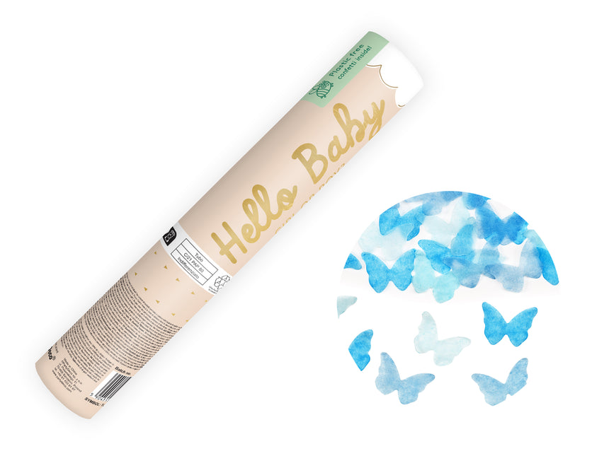 Farfalla Cannone Coriandoli Blu 20cm