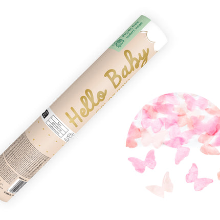 Farfalla Cannone Coriandoli Rosa 20cm
