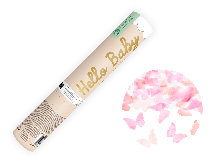 Farfalla Cannone Coriandoli Rosa 20cm