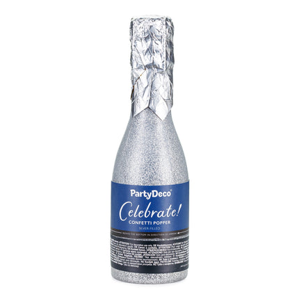 Cannone per coriandoli d'argento Champagne 20,5 cm