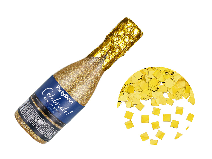 Cannone di coriandoli dorati Champagne 20,5 cm