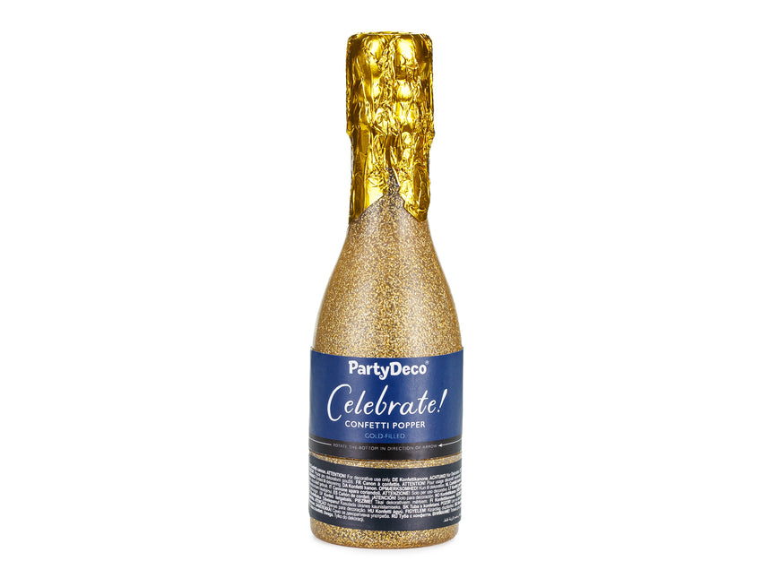 Cannone di coriandoli dorati Champagne 20,5 cm