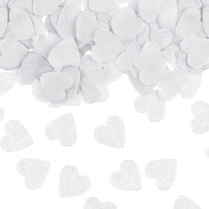 Cannone di coriandoli a cuore bianco 28 cm