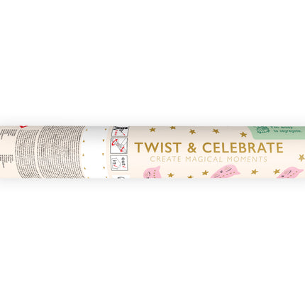 Cannone di coriandoli rosa oro da 20 cm