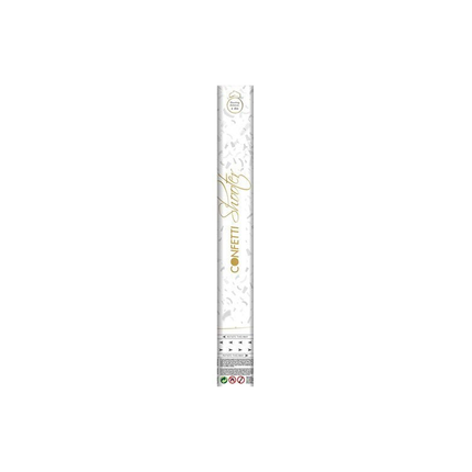 Cannone di coriandoli bianchi da 40 cm