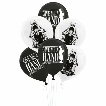 Mercoledì Palloncini Nero e Bianco 10 pezzi