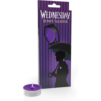 Candele Wednesday viola, 10 pezzi
