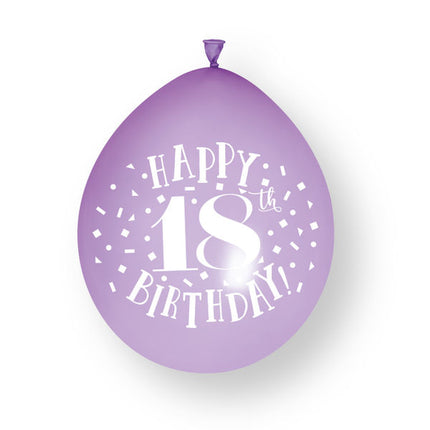 Palloncini in lattice da 10 ct "Happy 18th Birthday" da 23 cm