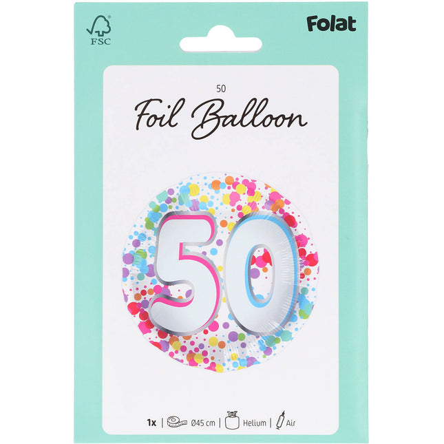 palloncino ad elio 50 anni vuoto 45cm