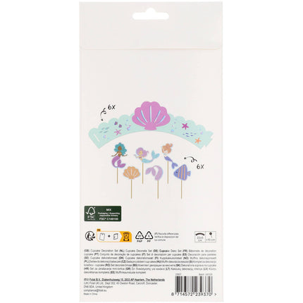 Set di decorazioni a forma di sirena 6 pezzi