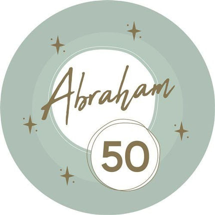 Abraham Borden Groen Goud 23cm 8st van Haza Witbaard koop je bij Partywinkel