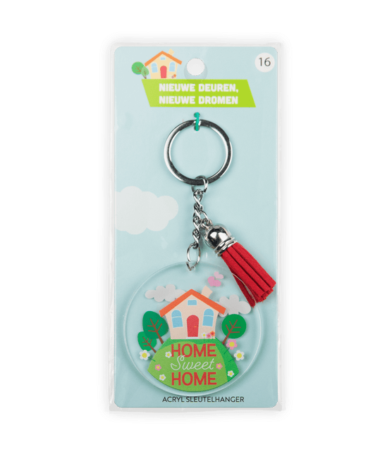 Acryl sleutelhanger Home sweet home van Paper Dreams koop je bij Partywinkel