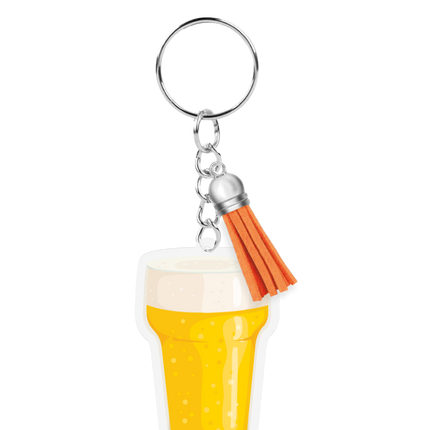 Portachiavi in acrilico a forma di birra