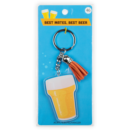 Portachiavi in acrilico a forma di birra