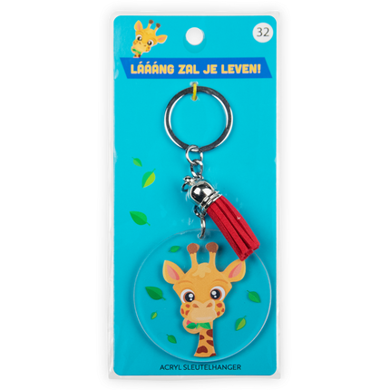 Portachiavi in acrilico a forma di giraffa
