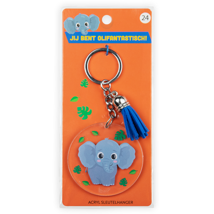 Portachiavi in acrilico a forma di elefante