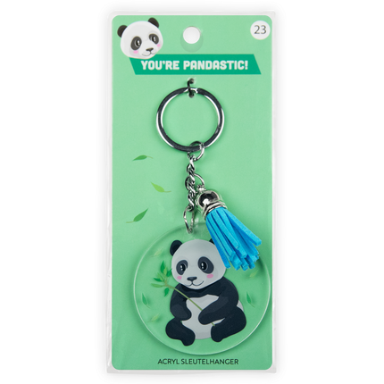Portachiavi in acrilico a forma di panda