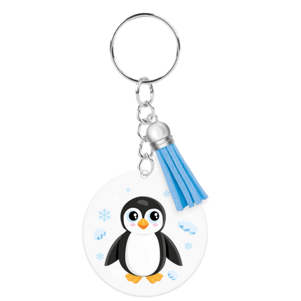 Portachiavi in acrilico a forma di pinguino