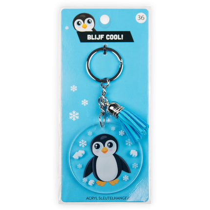Portachiavi in acrilico a forma di pinguino