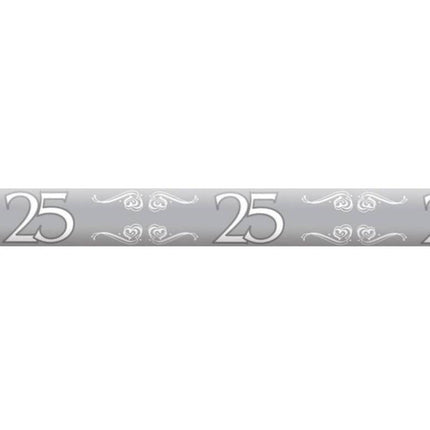 Afzetlint 25 Jaar Zilver 15m - Partywinkel - 8714572214865