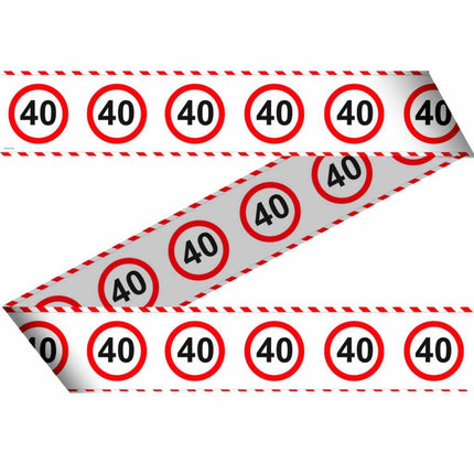 Afzetlint 40 Jaar Verkeersbord 15m - Partywinkel - 8714572284400