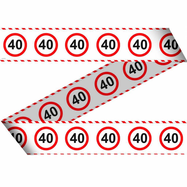 Afzetlint 40 Jaar Verkeersbord 15m - Partywinkel - 8714572284400