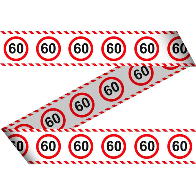 Afzetlint 60 Jaar Verkeersbord 15m - Partywinkel - 8714572284608