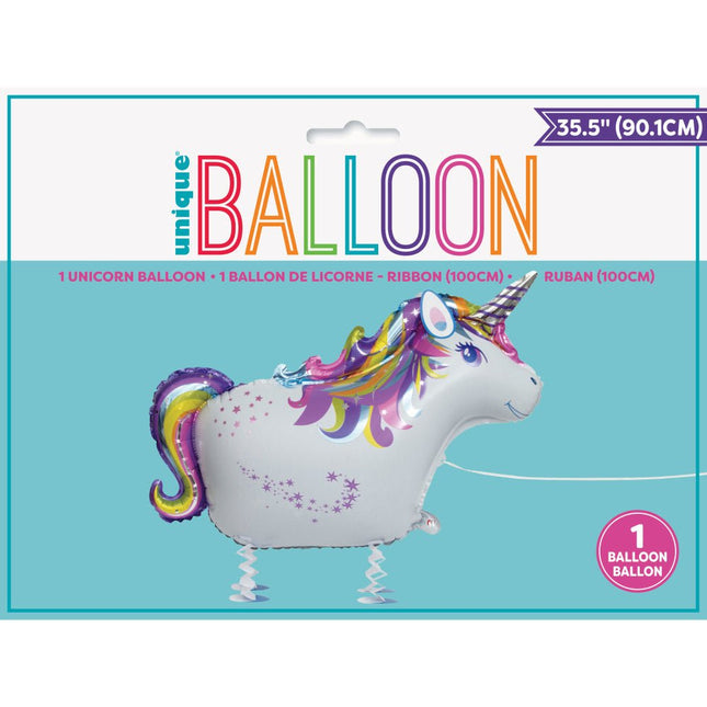 Airwalker Unicorn 86cm van Unique koop je bij Partywinkel
