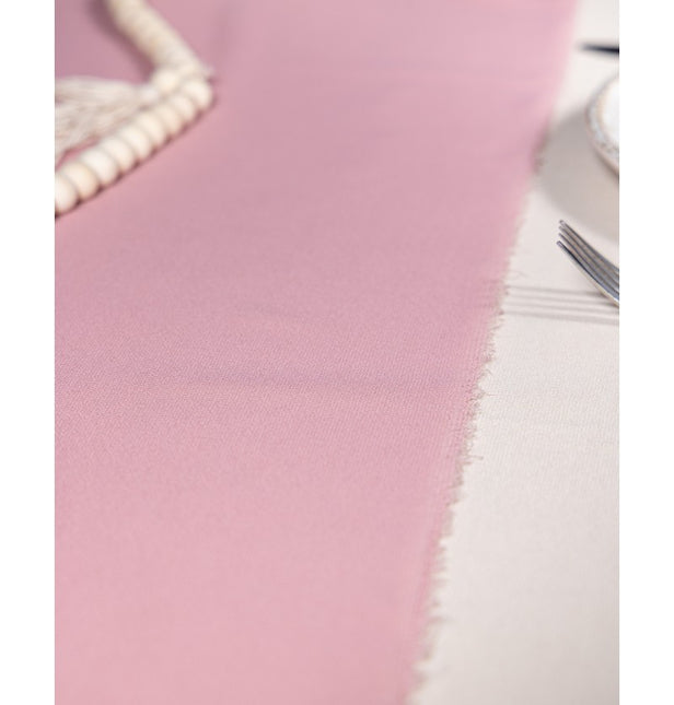 Runner da tavola rosa tinta unita 5m
