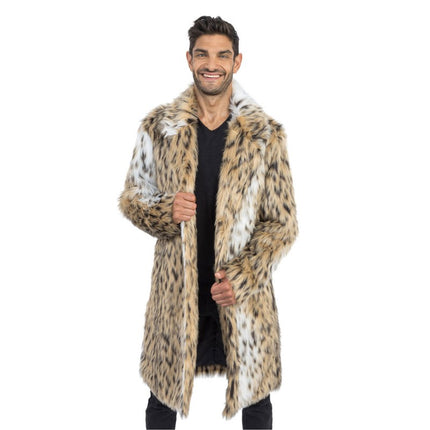 Giacca lunga in pelliccia sintetica - Stampa animalier - Unisex