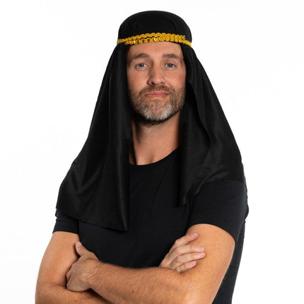 Arabier Hoed Zwart van Partychimp koop je bij Partywinkel