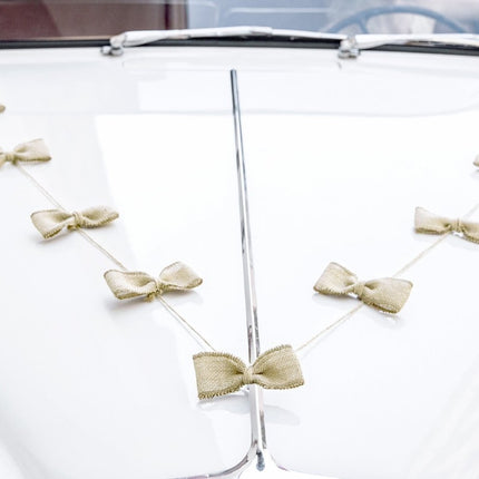 Auto Decoratie Set Bruiloft Jute Strikjes van Partydeco koop je bij Partywinkel