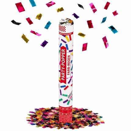 Cannone sparacoriandoli colorati metallizzati 40 cm