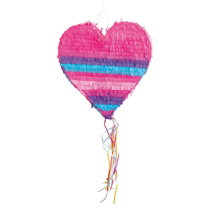 Pinata a forma di cuore blu e rosa 40 cm