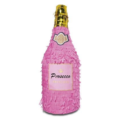 Pinata a forma di bottiglia di champagne rosa, 50 cm