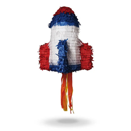 Pinata a forma di razzo colorata