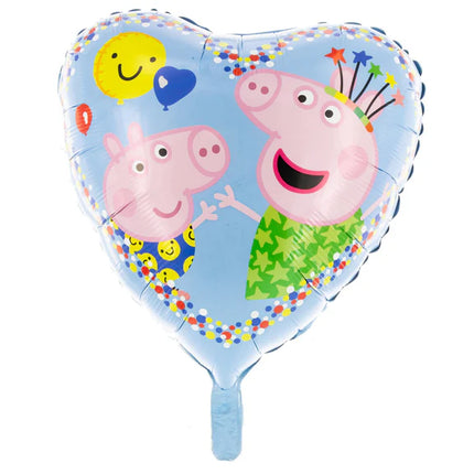 Palloncino a elio Peppa Pig a forma di cuore, vuoto, 45 cm
