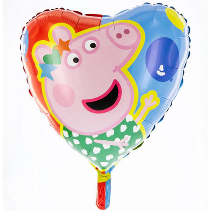 Palloncino all’elio Peppa Pig a forma di cuore colorato, vuoto, 45 cm