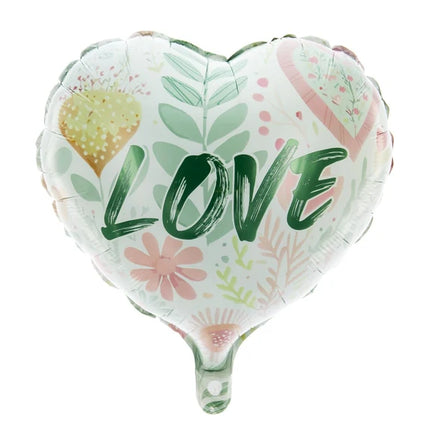 Palloncino Love Helium a forma di cuore verde vuoto, 45 cm