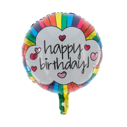 Buon compleanno - Palloncino ad elio "Nuvola arcobaleno" vuoto - 45 cm