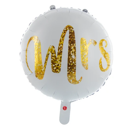Palloncino bianco all'elio "Mrs Leeg" 45 cm
