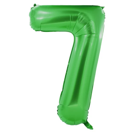 Palloncino con il numero 7, verde, 1 m