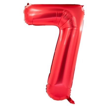 Palloncino con il numero 7, rosso, 1 m