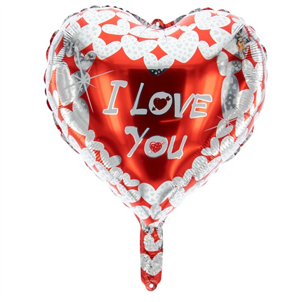 Palloncino ad elio "I Love You" a forma di cuore, vuoto, 45 cm