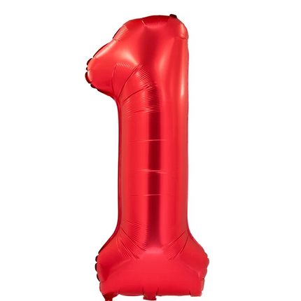 Palloncino con numero "1" rosso, 1 m