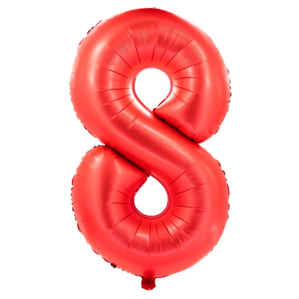 Palloncino con il numero 8, rosso, 1 m